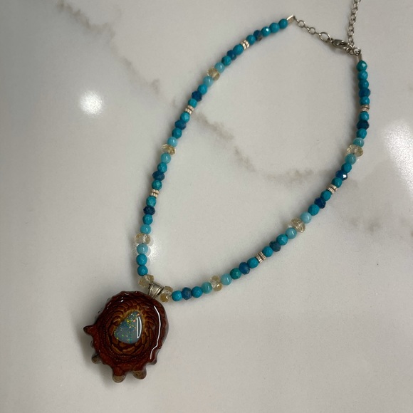 THIRD EYE PINECONE OPAL & TURQUOISE💙✨ - Picture 2 of 5
